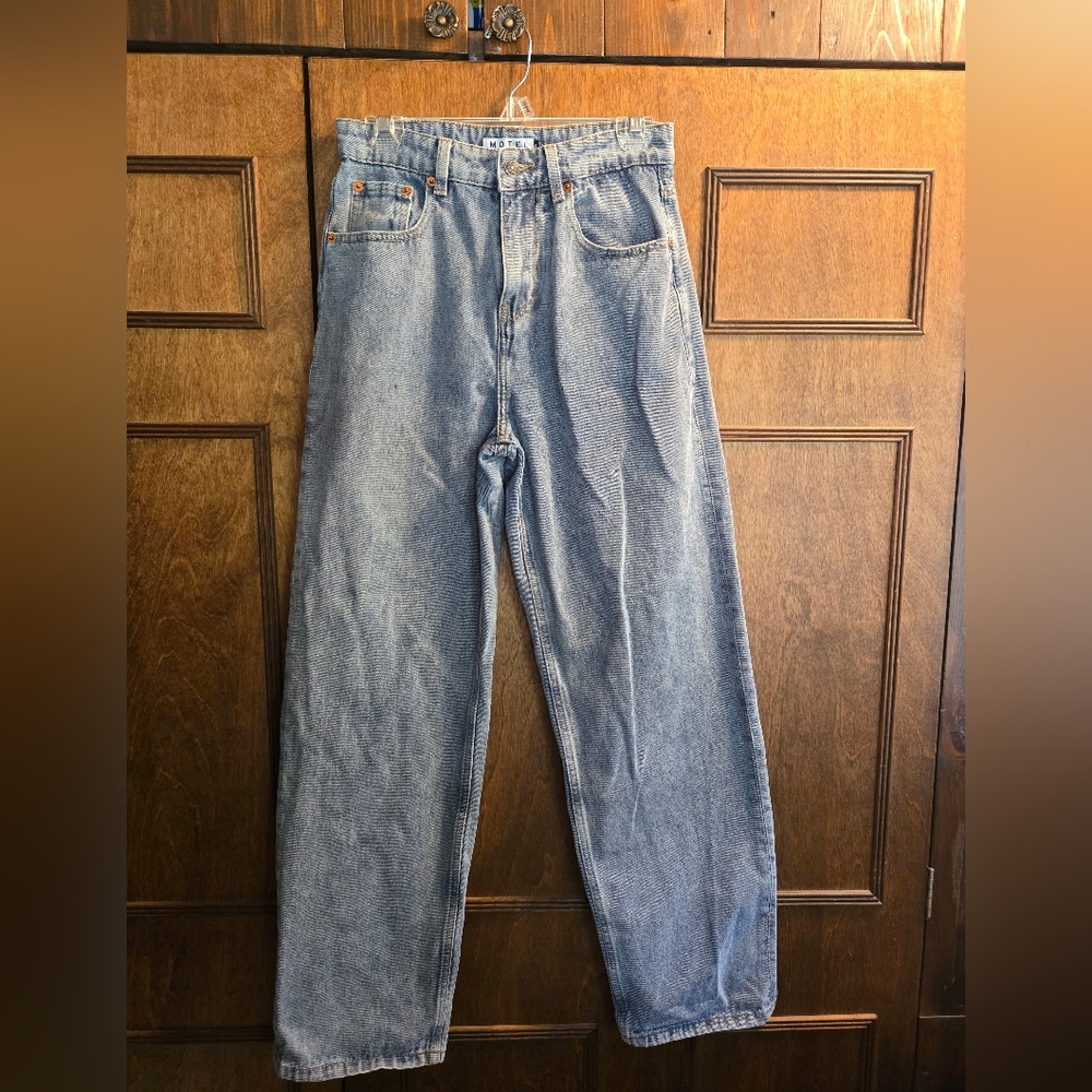 Motel Rocks Denim Blue Relaxed Jeans